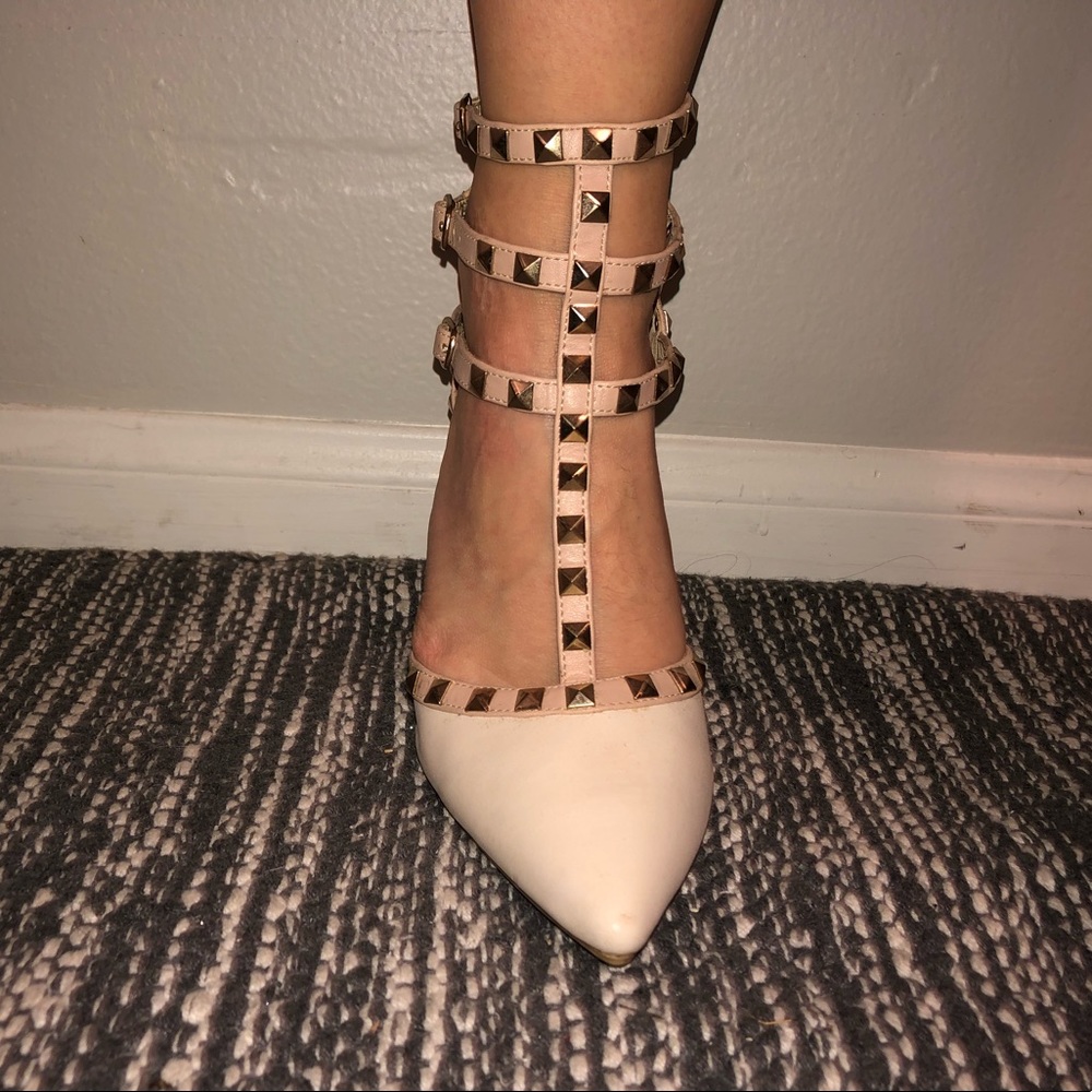 Woman’s studded heels